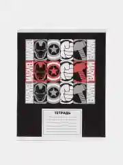 Белый тетрадь школьная Marvel и другие,48 / 24 / 12 листа, в линейку / в клетку, набор 4/5 штуки
