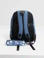 Синий рюкзак подростковый "Куроми", ранец школьный, с USB