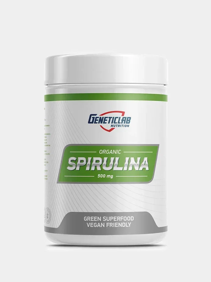 Водоросли сушеные Geneticlab Nutrition "Спирулина", прессованные, 200 таблеток