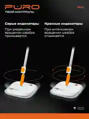 Швабра с отжимом и ведром, набор для уборки PURO PRO