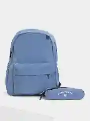 Голубой рюкзак подростковый "Куроми", ранец школьный, с USB