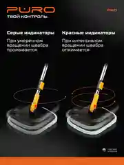 Черный швабра с отжимом и ведром, набор для уборки PURO PRO