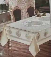 Белый скатерть тканевая на прямоугольный стол,Ткань плотная -полиэстер ,Размеры -160/220,150/220