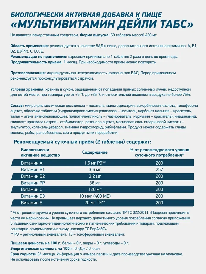 Мультивитамины GeneticLab Nutrition, 60 капсул
