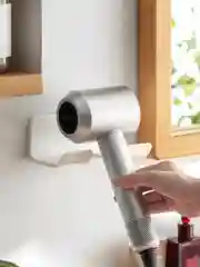 Белый держатель для фена / держатель фона / подставка для фена, на липучке, настенный