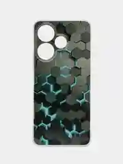 Бирюзовый чехол на Redmi Note 13R/Redmi 13/Poco M6 4G / Редми Нот 13R/Редми 13/Поко М6 4G прозрачный