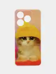 Желтый силиконовый чехол на Realme C63 / Реалми C63 прозрачный, с принтом, защита камеры