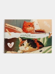 Альбом для рисования Brauberg Anime Cats, 107024, в школу А4 40 листов на спирали