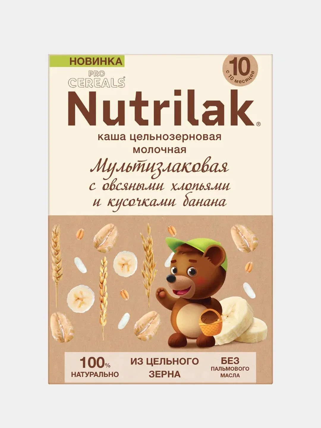 Каша мультизлаковая Nutrilak Procereals, овсяные хлопья и банан, с 10 месяцев, 200 г
