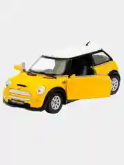 Желтый машинка металлическая инерционная Mini Cooper S KT5059 1:28 KINSMART