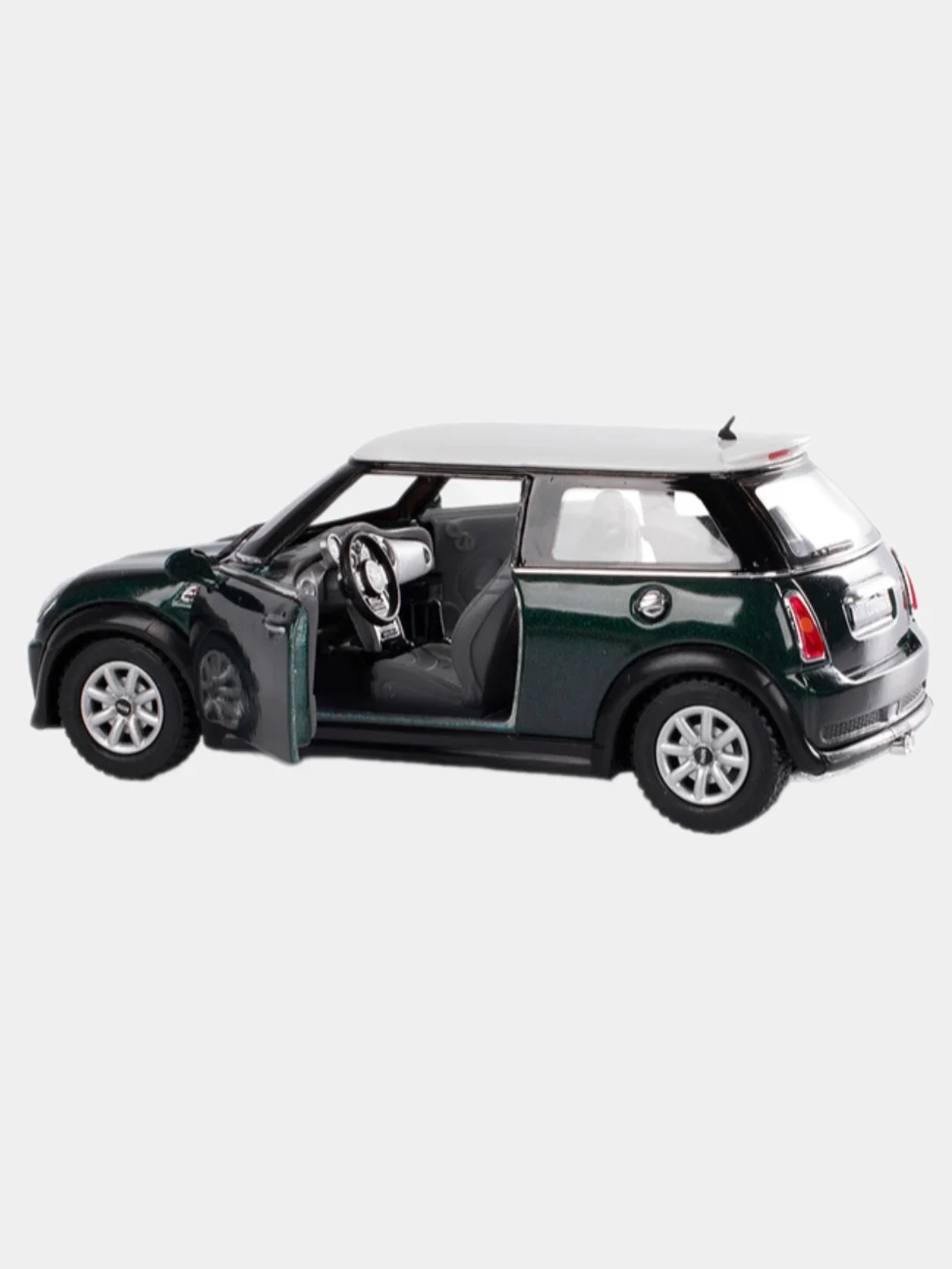Тёмно-зелёный машинка металлическая инерционная Mini Cooper S KT5059 1:28 KINSMART