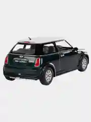 Тёмно-зелёный машинка металлическая инерционная Mini Cooper S KT5059 1:28 KINSMART