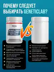 БАД Подсолнечный лецитин SUNFLOWER LECITHIN, GeneticLab Nutrition, 60 капсул