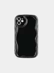 Черный чехол силиконовый для iPhone 12/13/14/15 Mini/Plus/Pro/Max, объемный