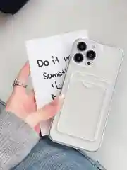 Прозрачный чехол на iPhone(айфон) 11 12  13 14 Pro Max Plus XR прозрачный с карамном для карт