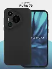 Черный чехол для Huawei Pura 70, 70 Pro, 70 Pro+, 70 Ultra силиконовый ROSCO матовый защита камер