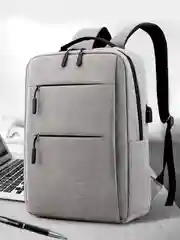 Серый рюкзак мужской, с USB разъемом