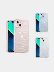Розовый чехол силиконовый с эффектом сияния для iPhone 12/13/14/15 Plus/Pro/Max