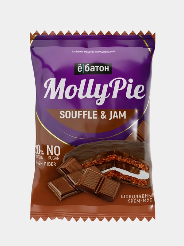 Печенье Molly Pie Souffle and Jam Ёбатон, шоколадный крем-мусс, 50 г