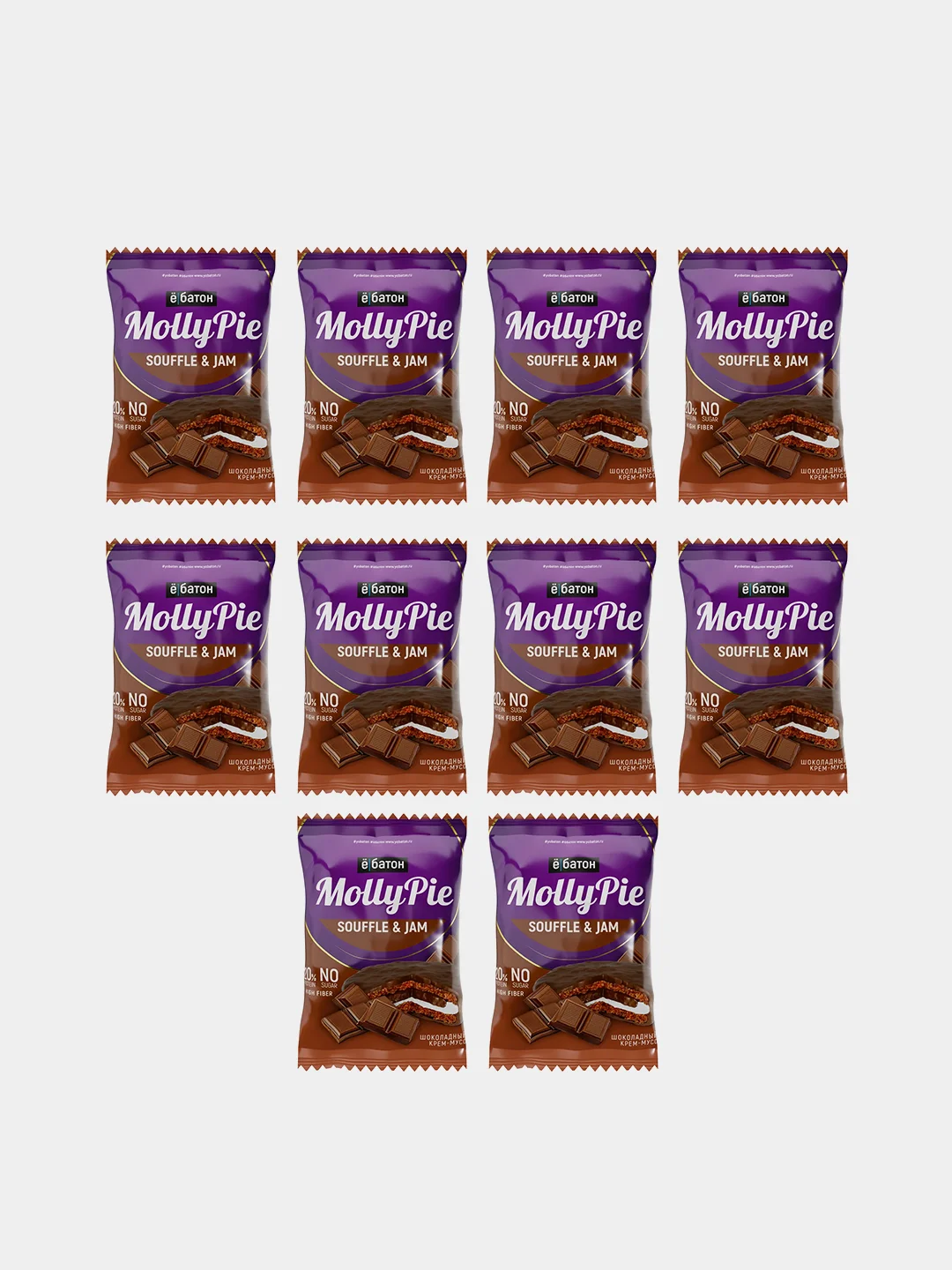 Печенье Molly Pie Souffle and Jam Ёбатон, шоколадный крем-мусс, 50 г