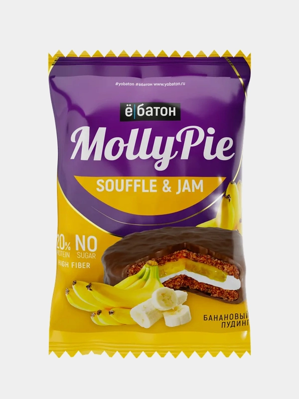 Печенье Molly Pie Souffle and Jam Ёбатон, вкус Банановый пудинг, 50 г