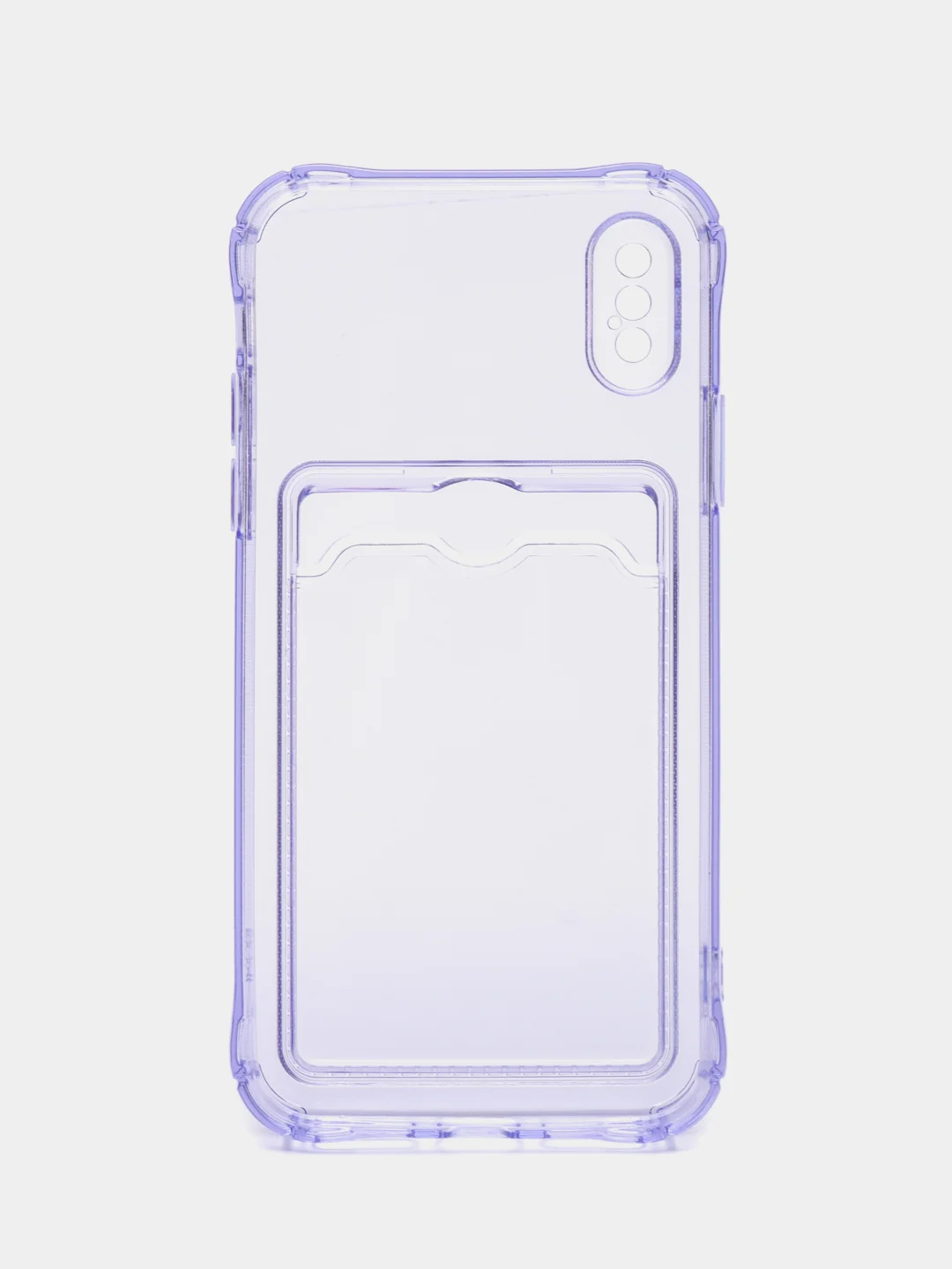 Лавандовый чехол iPhone X, XS,  с карманом для карт, прозрачный
