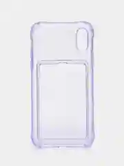 Лавандовый чехол iPhone X, XS,  с карманом для карт, прозрачный