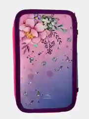 Коралловый пенал школьный,2 отделения
