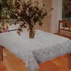 Белый скатерть ажурная на прямоугольный стол. Размер - 110/160. Ткань - тюль