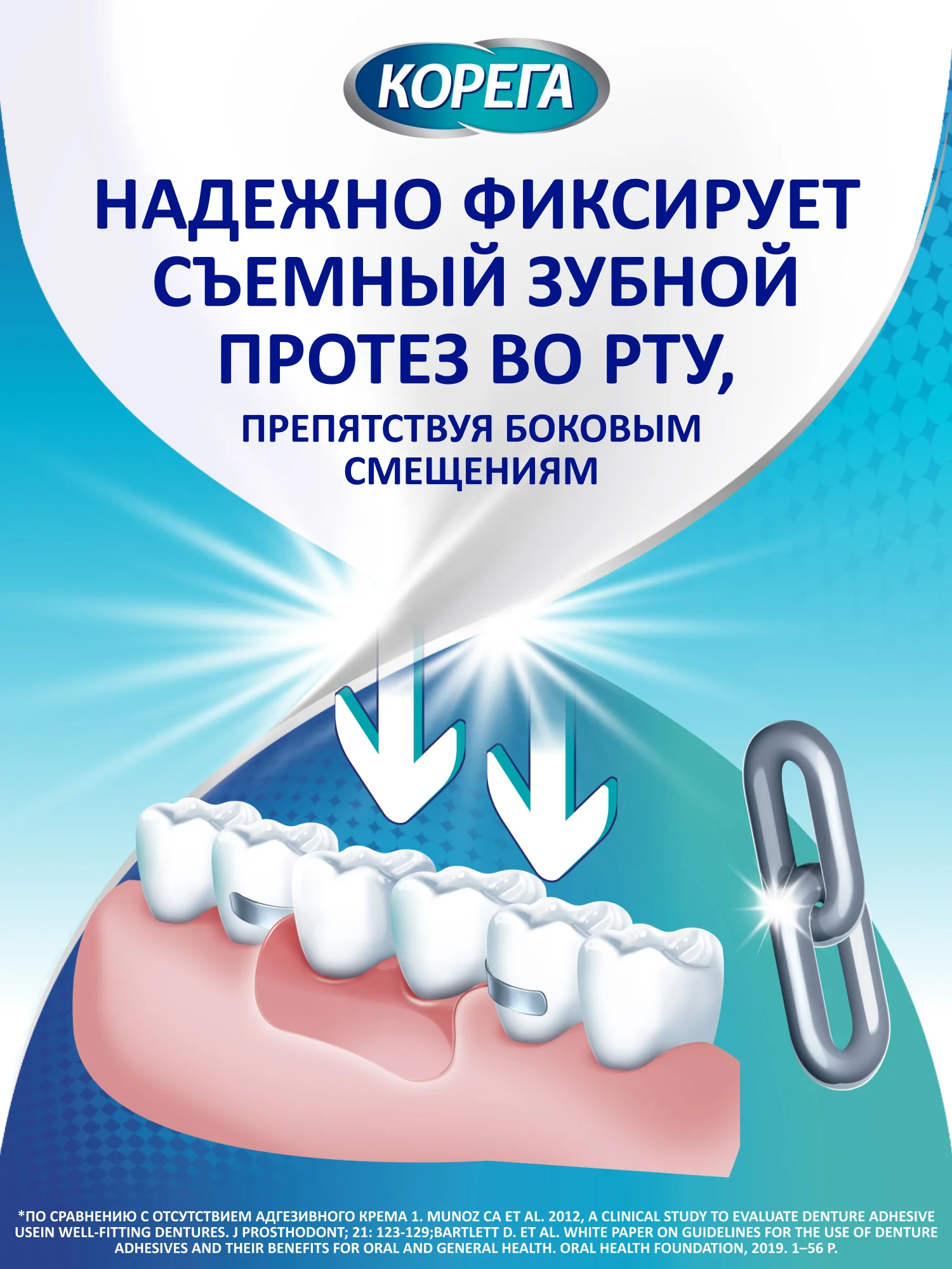 Крем для фиксации съемных зубных протезов Корега Мятный Вкус до 12 часов, 40 г