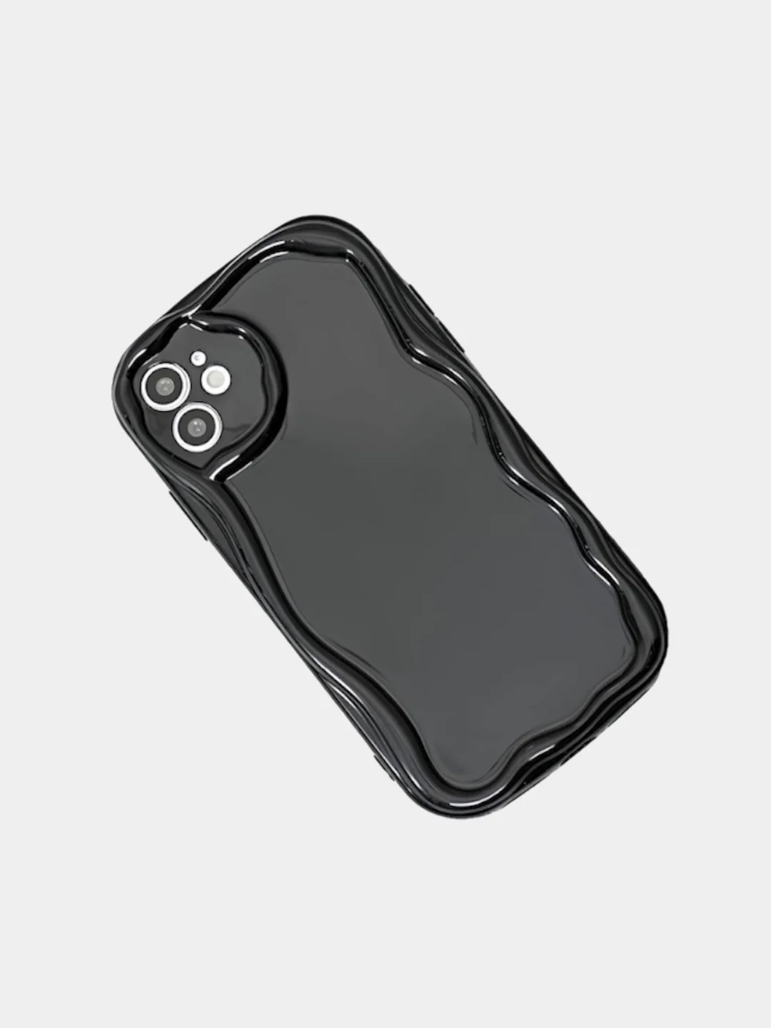 Черный чехол силиконовый для iPhone 12/13/14/15 Mini/Plus/Pro/Max, объемный