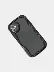 Черный чехол силиконовый для iPhone 12/13/14/15 Mini/Plus/Pro/Max, объемный