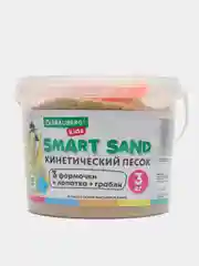 Кинетический песок набор 3 кг с 3 формочками, лопатка грабли ведро для лепки Brauberg Kids