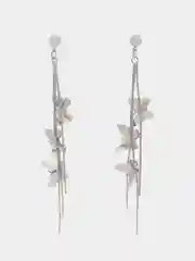 Серебряный серьги длинные с бабочками
