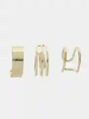 Золотой серьги каффы, набор 3 шт