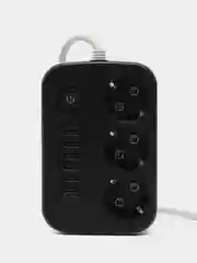Черный сетевой фильтр пилот с USB и защитой