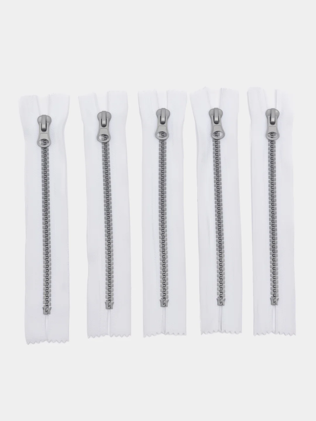 Белый молния MaxZipper трактор №5 н/р серое усил.зв., 16 см н/р, 18 см, 5 шт/уп, т. синяя, белая