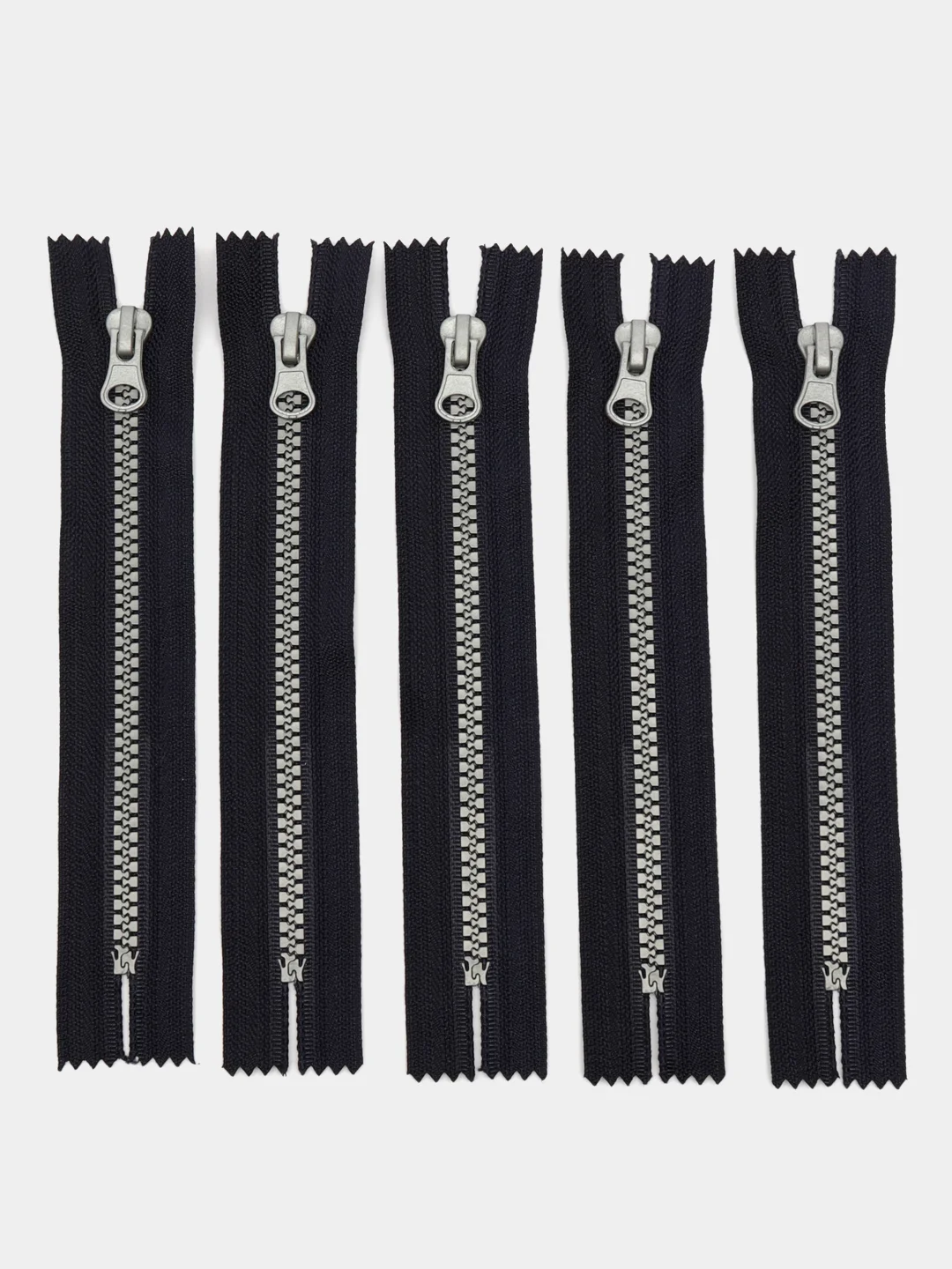 Темно-синий молния MaxZipper трактор №5 н/р серое усил.зв., 16 см н/р, 18 см, 5 шт/уп, т. синяя, белая