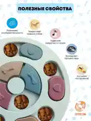 Голубой игрушка тарелка головоломка для собак развивающая, кормушка для собак, пластик, D 24см