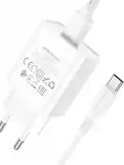 Белый сетевое зарядное устройство Borofone с кабелем Type-C, Micro-USB, Lightning Iphone