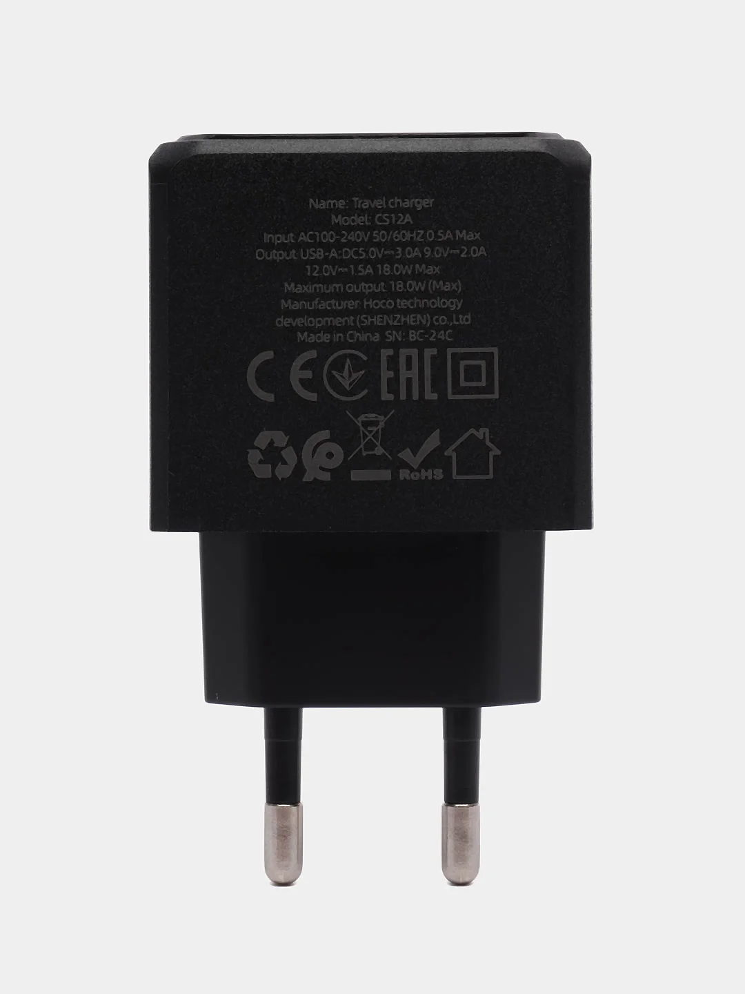 Черный сетевое зарядное устройство Hoco CS с быстрой зарядкой QC 3.0 / PD 20W