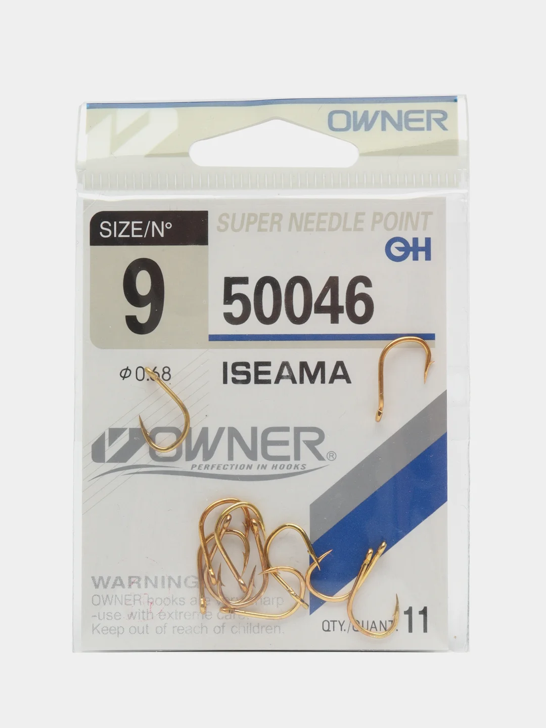 Крючки рыбаловные Owner iseama, размер 4, 6, 9, 10, 11, 12