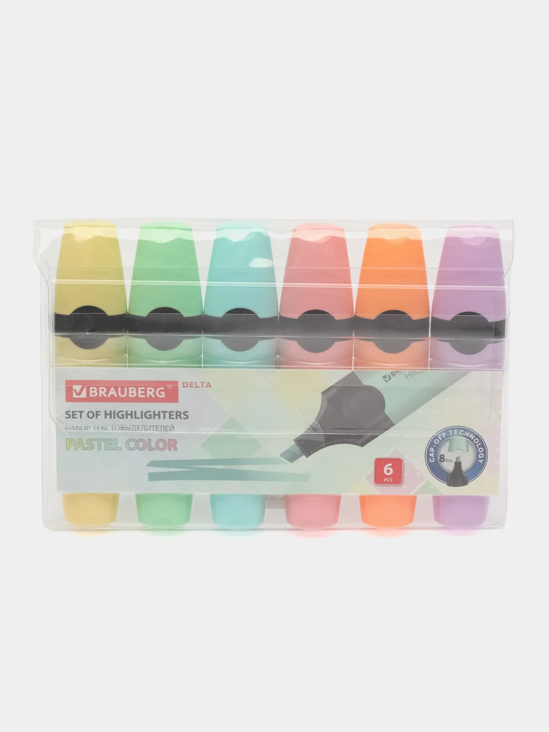 Текстовыделители Brauberg Delta Pastel набор 6 цветов, пастельные маркеры, линия 1-5 мм