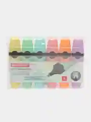 Текстовыделители Brauberg Delta Pastel набор 6 цветов, пастельные маркеры, линия 1-5 мм