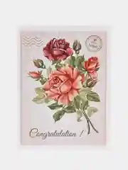 Наклейки Винтаж цветы 16 штук 4*6 см
