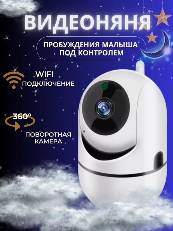 Камера видеонаблюдения wifi для дома беспроводная поворотная