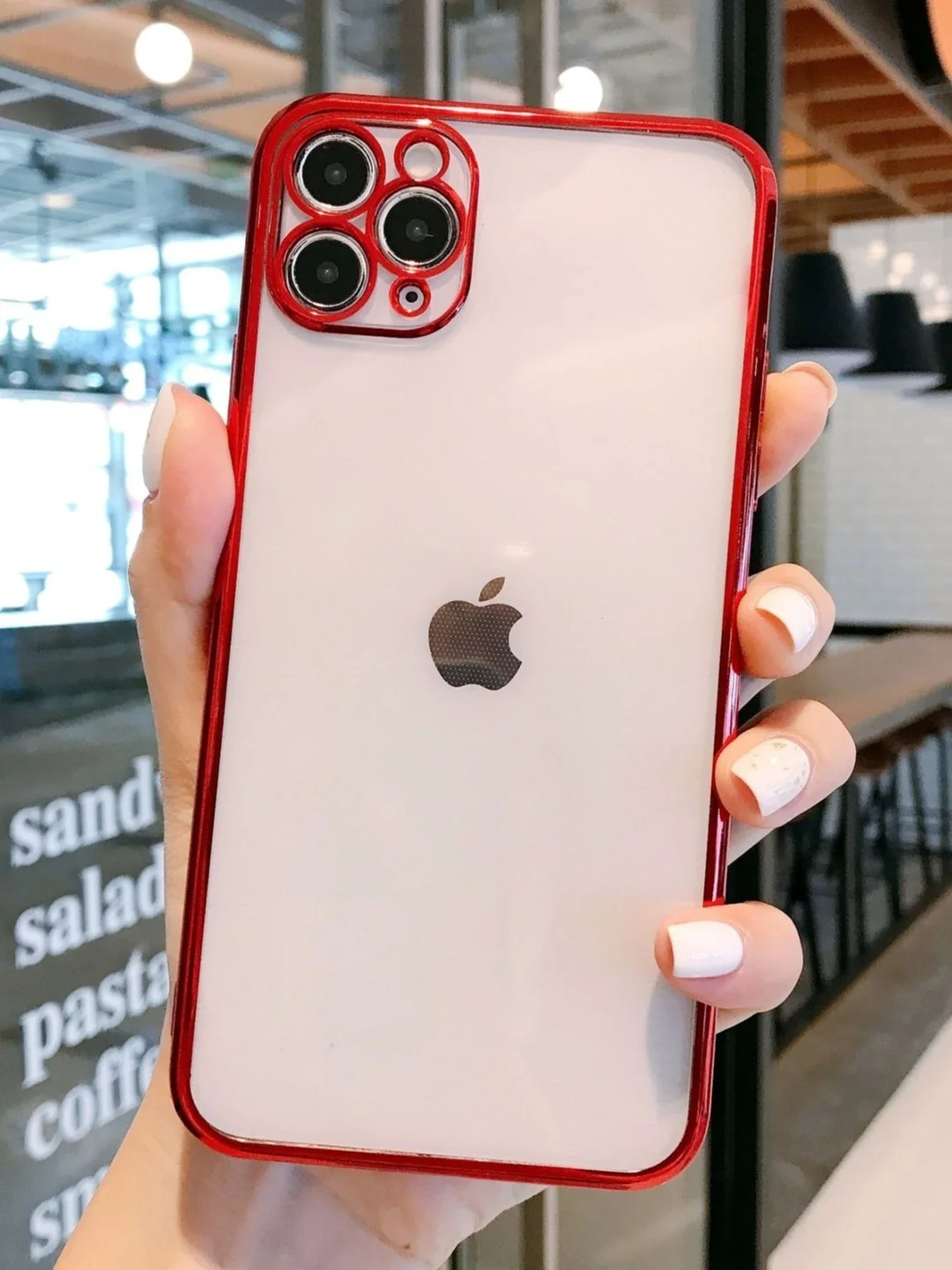 Красный чехол для iPhone 13 Pro Max mini силиконовый прозрачный айфон про макс мини