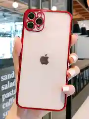 Красный чехол для iPhone 13 Pro Max mini силиконовый прозрачный айфон про макс мини