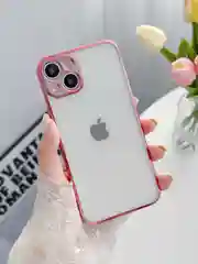 Розовый чехол для iPhone 13 Pro Max mini силиконовый прозрачный айфон про макс мини