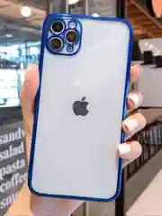 Синий чехол для iPhone 13 Pro Max mini силиконовый прозрачный айфон про макс мини